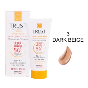 کرم ضد آفتاب رنگی و ضد پیری بژ تیره (پوست خشک تا نرمال) (2024)